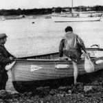 A more modern wooden ferry, not always easy to board